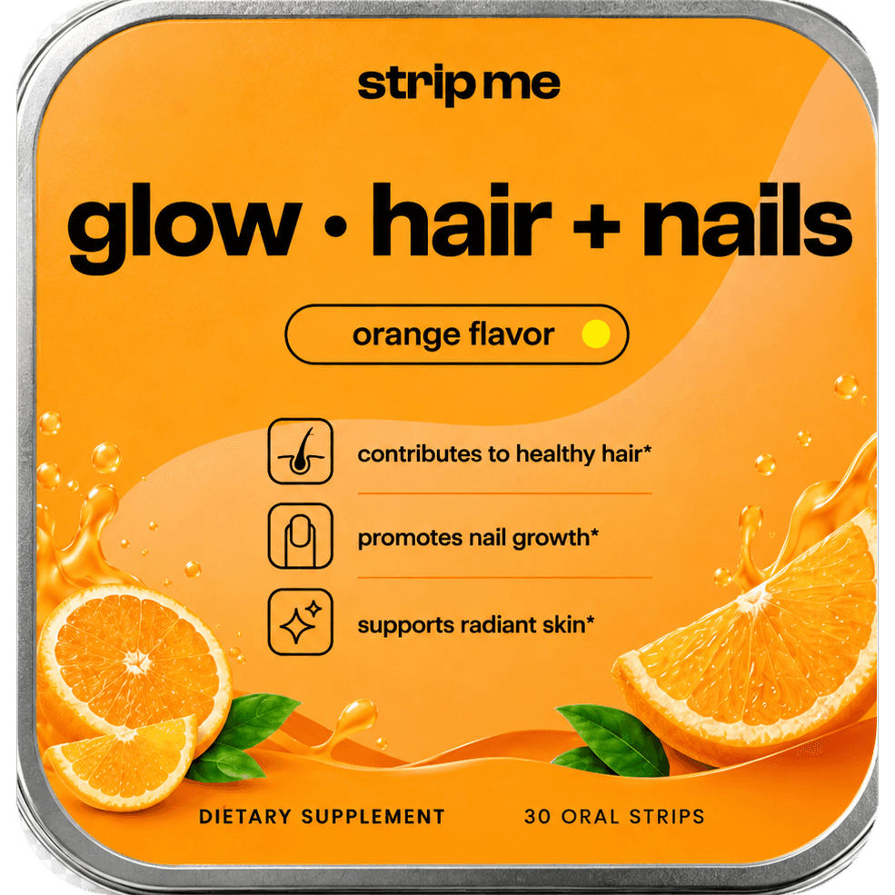 glow · hair + nails