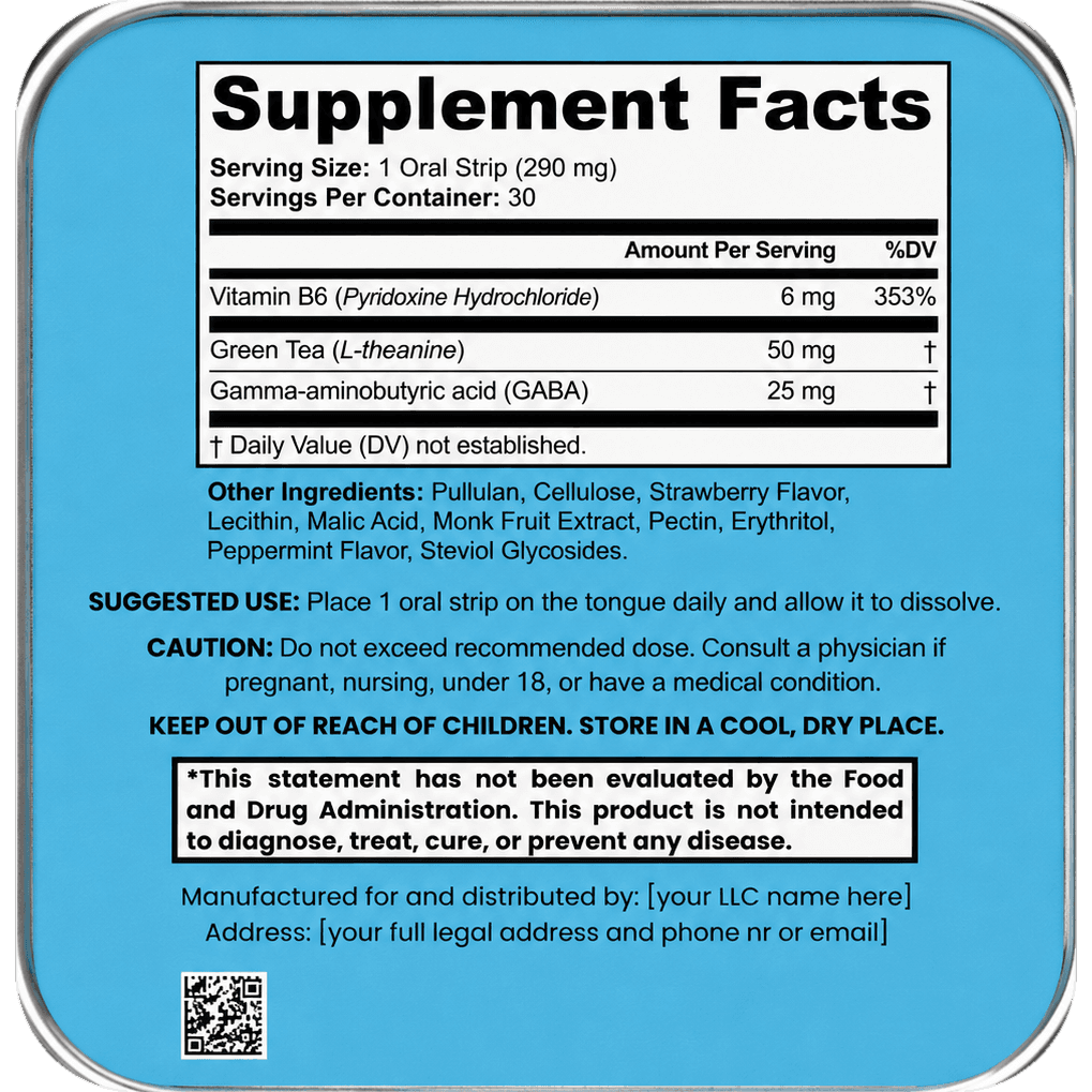 calm · l-theanine + gaba — supplement facts