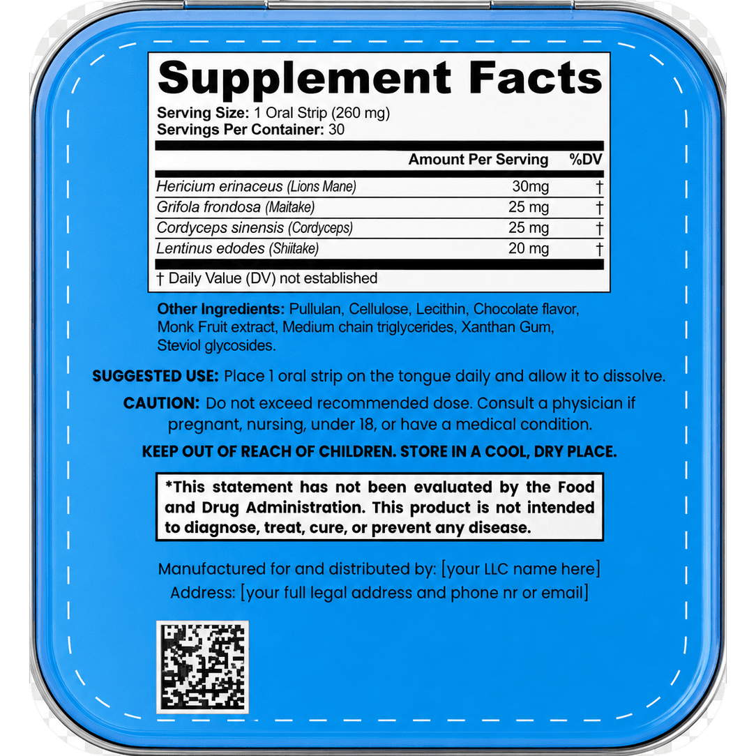 focus · lion's mane + mushrooms — supplement facts